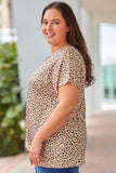 Plus Size Cheetah Print Twisted T-shirt