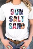 Coconut Tree SUN SALT SAND Graphic Tee