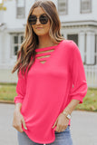 Strappy V Neck Long Sleeve Top