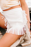 Fringe Trim Fit Flare Shorts