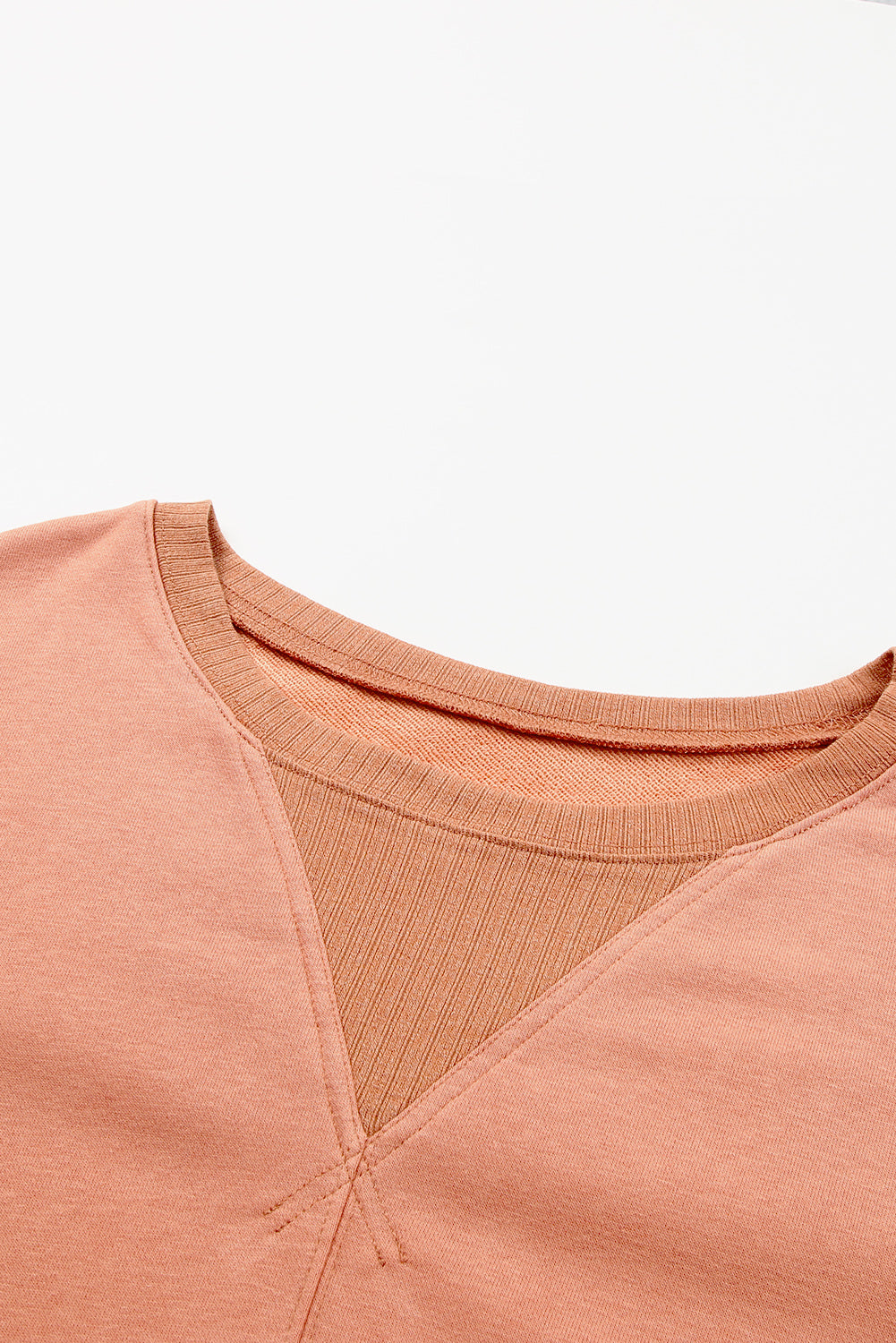 Drop Shoulder Sweatshirt with Kangaroo Pocket