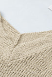 Cropped V Neck Fuzzy Sweater