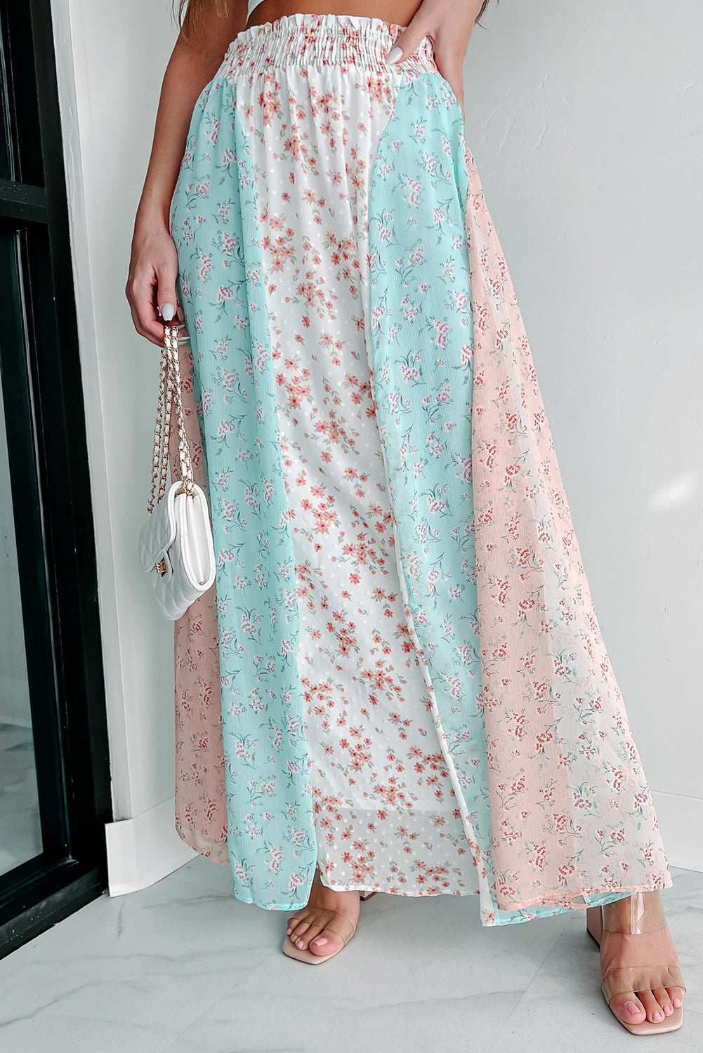 Multi Floral Print Maxi Skirt