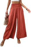 Waistband High Waist Wide Leg Pants