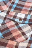 Veste chemise multicolore à carreaux et bordure léopard