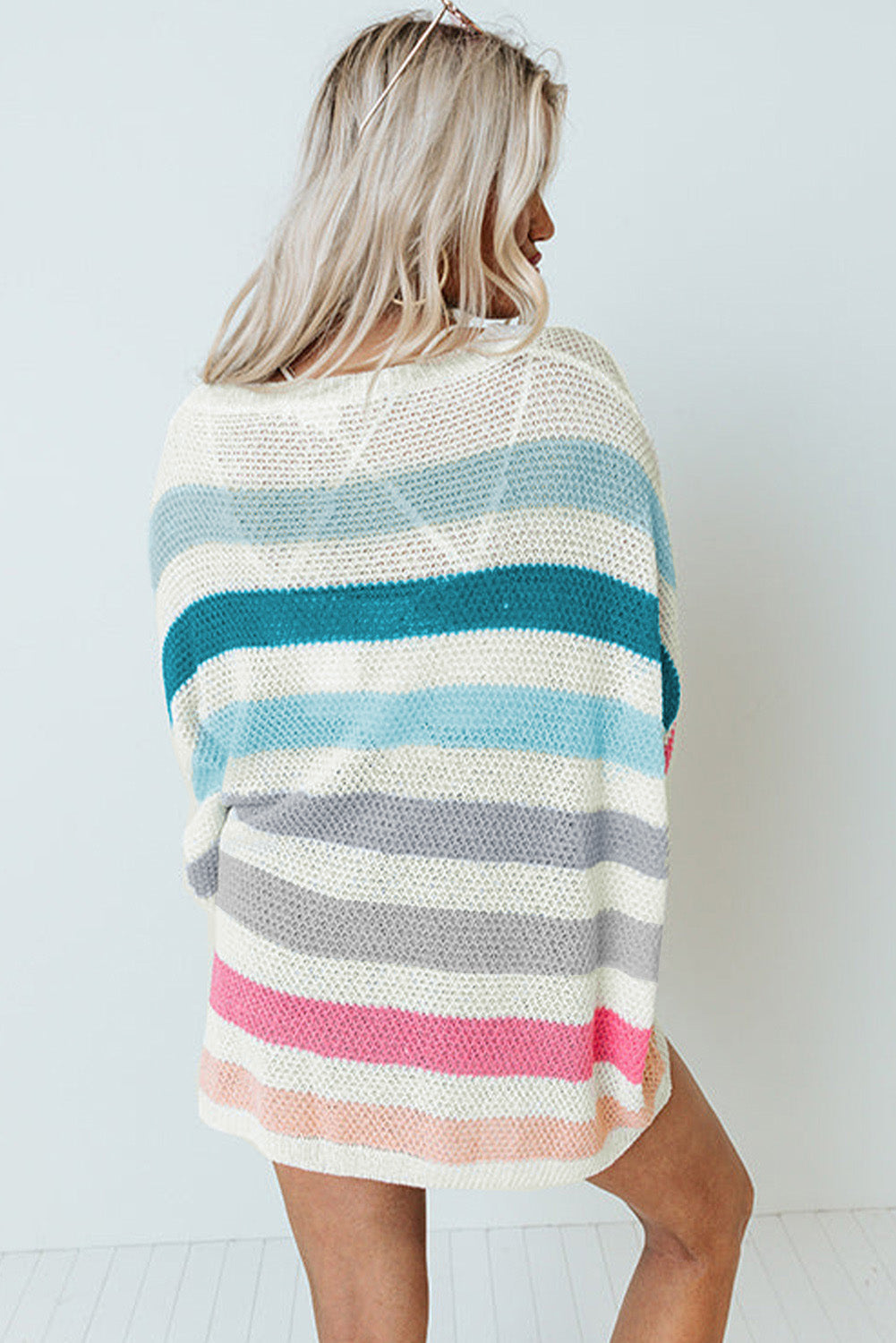 Striped Knit Top with Chest Pocket