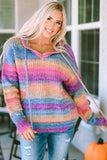 Pull à capuche multicolore ombré avec poche kangourou