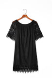 Round Neck Short Sleeve Loose Lace Dress