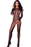 Hollow-out Long Sleeve Body Stocking