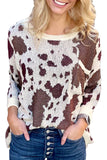 Print Side Slit Knit Sweater