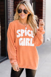 Sweat-shirt graphique SPICY GIRL en cordon orange 