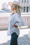 Collared Neckline Plaid Pattern Long Sleeve Shirt