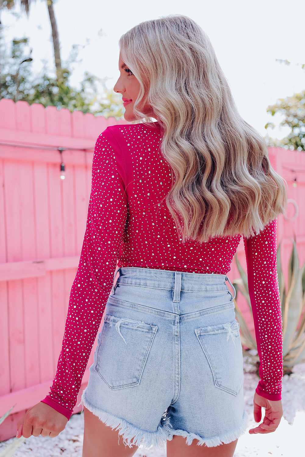 Rhinestone Double Spaghetti Strap Crop Top