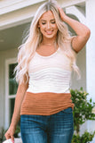 Striped Knit Color Block Tank Top