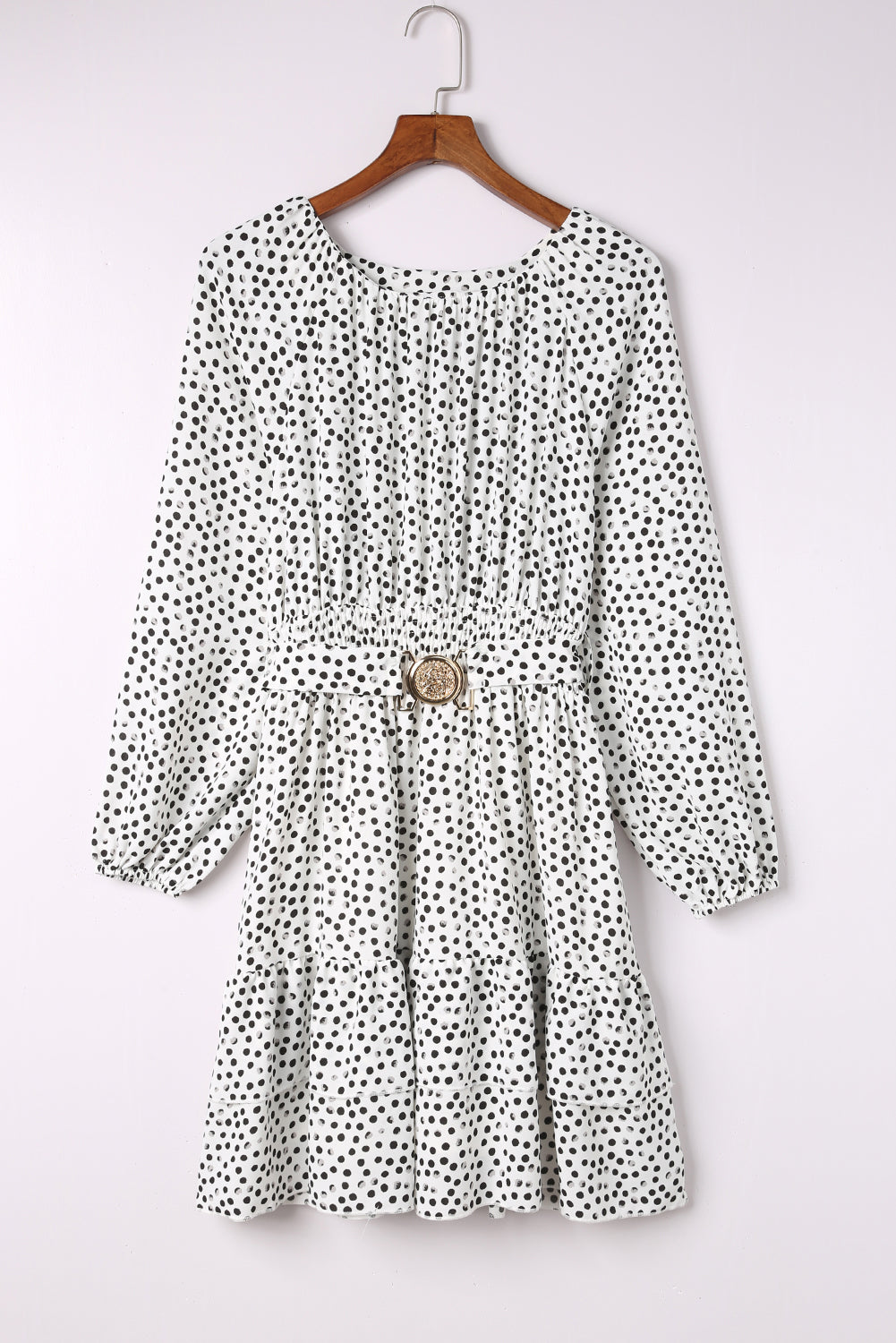 Polka Dot Ruffle Double Layered Dress