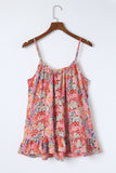 Spaghetti Straps Floral Print Sleeveless Top