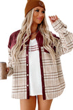 Plaid Patchwork Button-up Shift Shirt Jacket