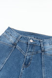 Blue High Waist Seam Stitching Pocket Flare Jeans