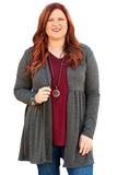 Plus Size Open Front Ruffle Tunic Cardigan