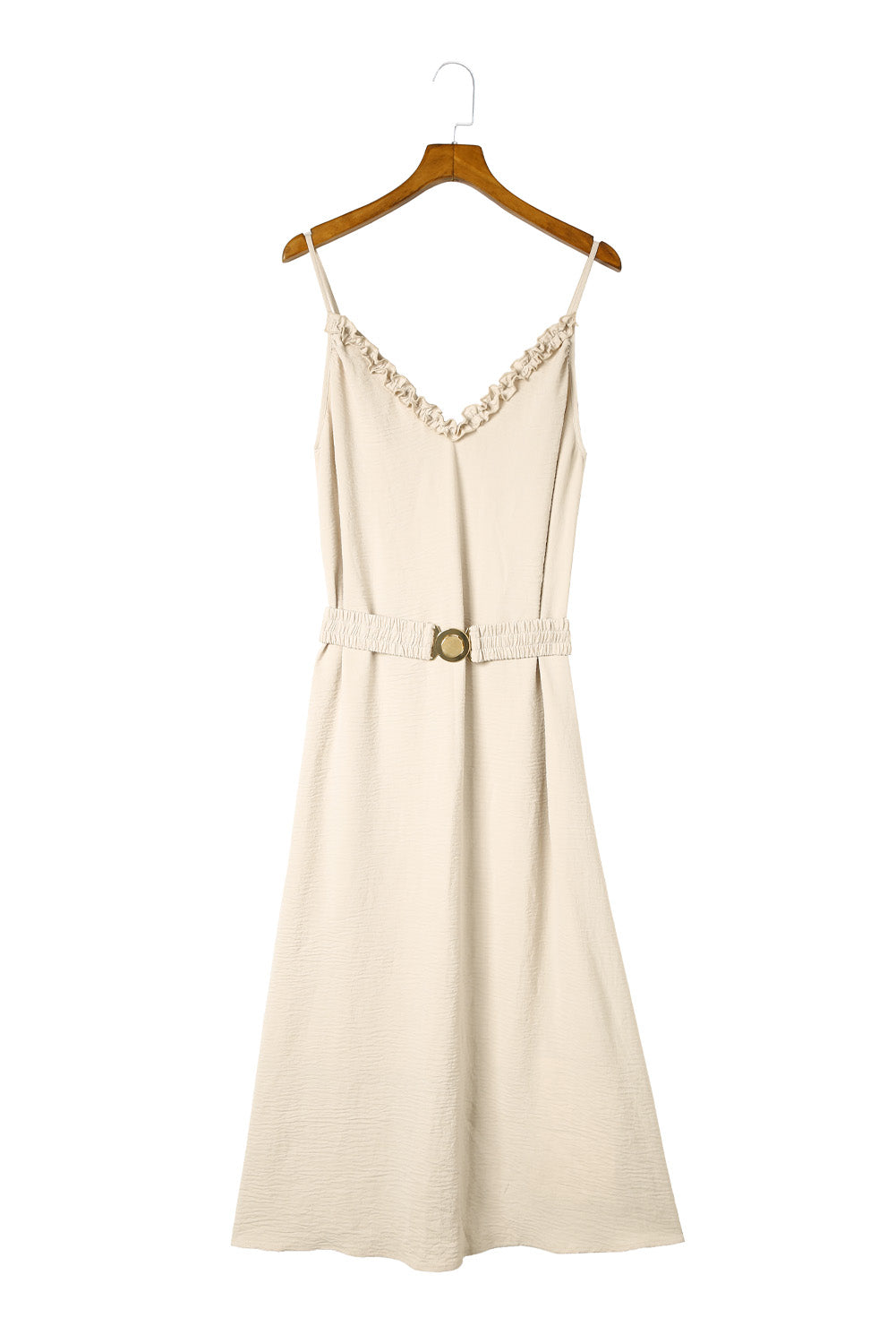 V Neck Sleeveless Maxi Dress with Elastic Belt