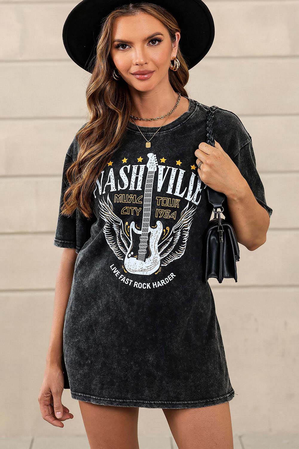 Mineral Wash NASHVILLE Vintage Graphic T Shirt