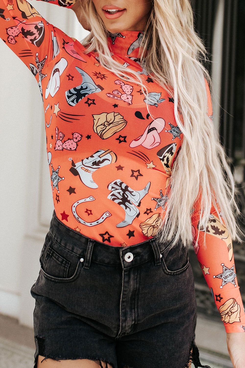 Rodeo Bound Printed Long Sleeve Bodysuit