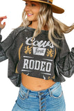 Sweat-shirt gris délavé minéral graphique RODEO Coors Banquet