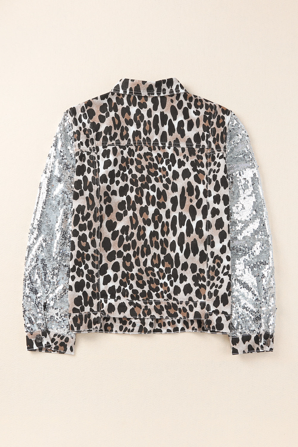 Print Sequin Patchwork Long Sleeve Jacket