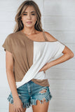 Asymmetric Strappy Cold Shoulder Long Sleeve Top