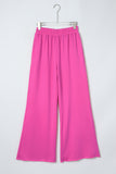 Elastic Waist Pocketed Wide Leg Pants