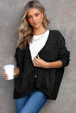 Buttons Front Pocketed Sweater Cardigan