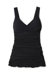 Criss Cross Ruched Ruffled Two Piece Tankini Set