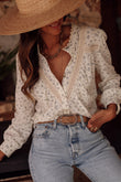 Lace Patch Floral Button-Up Shirt