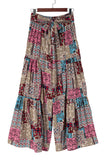 Boho Paisley Mixed Print High Waist Pants