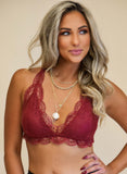 Halter Scalloped V Neck Lace Bralette