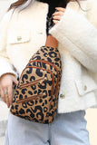 Print Multi-zip Inclined Shoulder Bag