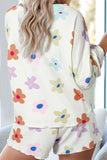 Flower Print Notch V-Neck Flutter Tank