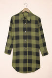 Brown Turn-down Collar Plaid Shirt Coat