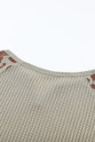 Mocha Print Waffle Knit Long Sleeve Top