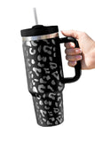 Leopard Print 40OZ Stainless Steel Portable Cup with Handle