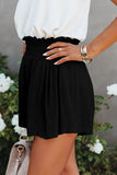 Short taille haute smocké noir 