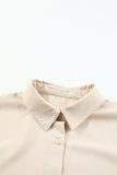 Ruffle Short Sleeve Button Up Shirt