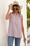 Frilled Tank Top with Buttons