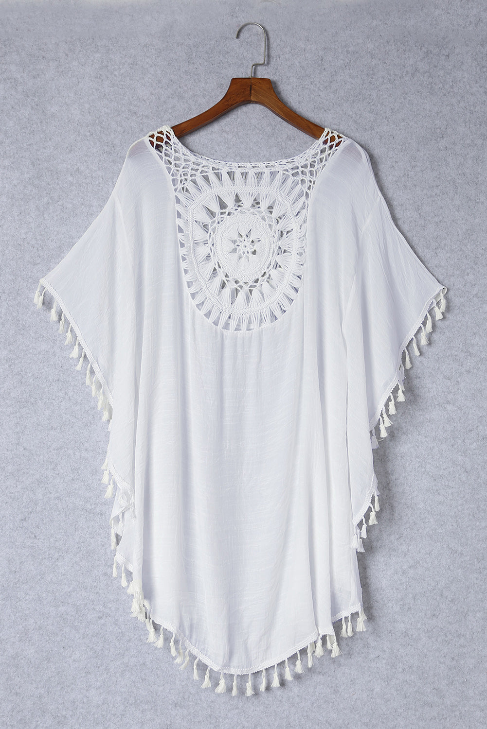 Boho Crochet Tasseled Oversized Beach Cover Up