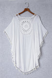 Boho Crochet Tasseled Oversized Beach Cover Up