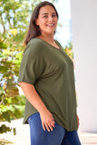 Plus Size Hollow-out Back Slouchy Tee