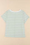 Stripe Short Sleeve Round Neck T-Shirt