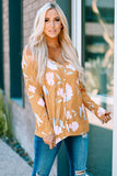 Cold Shoulder Long Sleeve Floral Top