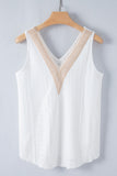 White Eyelet Strappy Scoop-Neck Tank Top