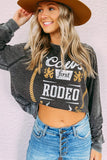 Sweat-shirt gris délavé minéral graphique RODEO Coors Banquet